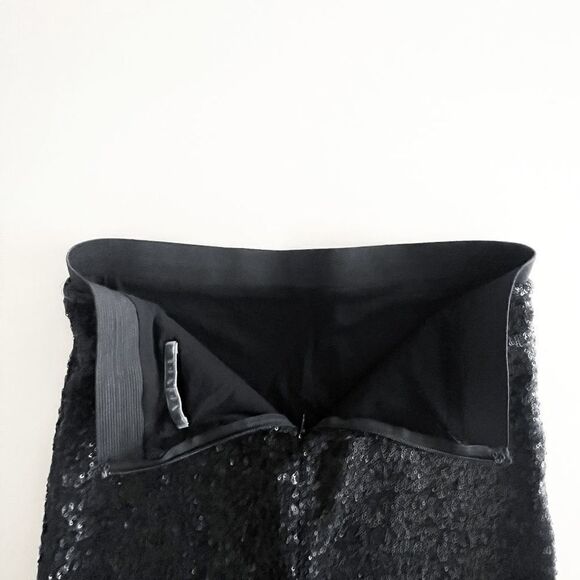 Velvet Womens Pencil Skirt Sequin Stretch Waist Lined Black Small - Picture 3 of 8